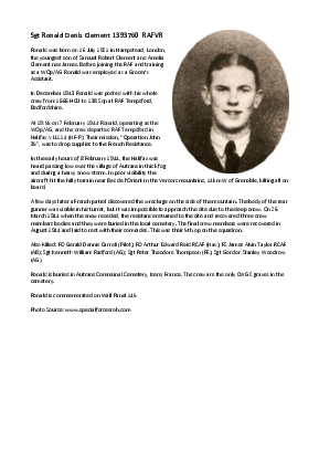 A preview of a PDF biography for Clement, Ronald Denis